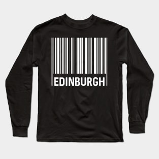 Edinburgh Bar Code Design (White) Long Sleeve T-Shirt